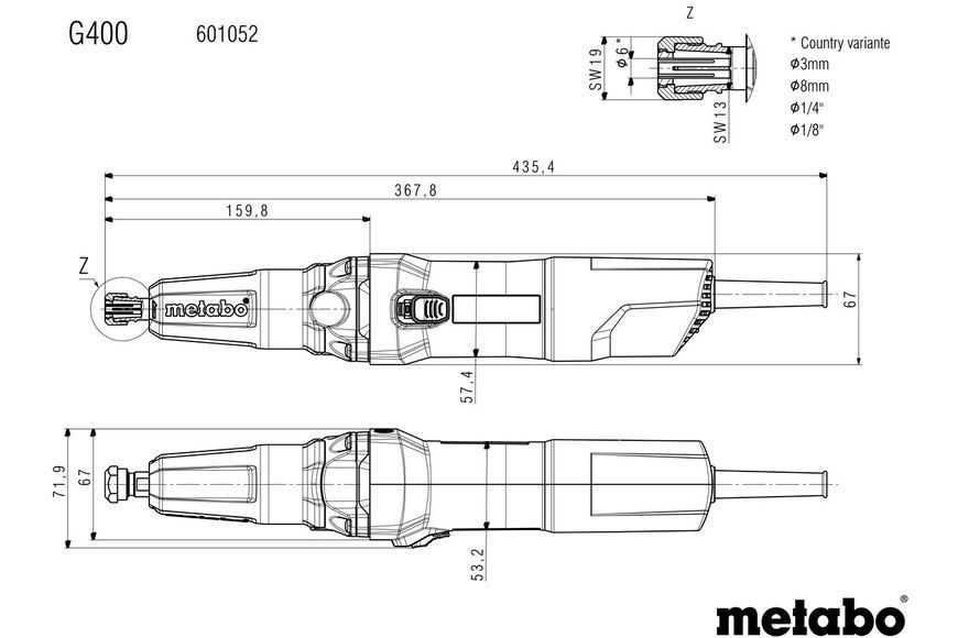 Прямошліфувальна машина Metabo G 400 601052000 фото