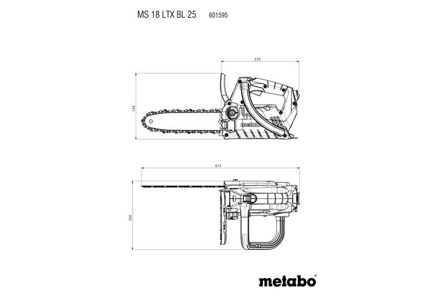 Аккумуляторная цепная пила Metabo MS 18 LTX BL 25 1х4.0 Ач 601595900 фото