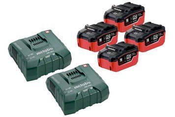 Комплект акумуляторних батарей Metabo 4*7.0 Аг 18 В LiHD + 2*ASC Ultra 685114000 фото