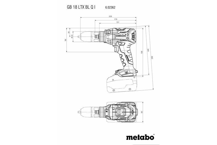 Аккумуляторный шуруповерт-резьбонарезчик Metabo Metabo GB 18 LTX BL Q I 2х5.5Aч 602362660 фото