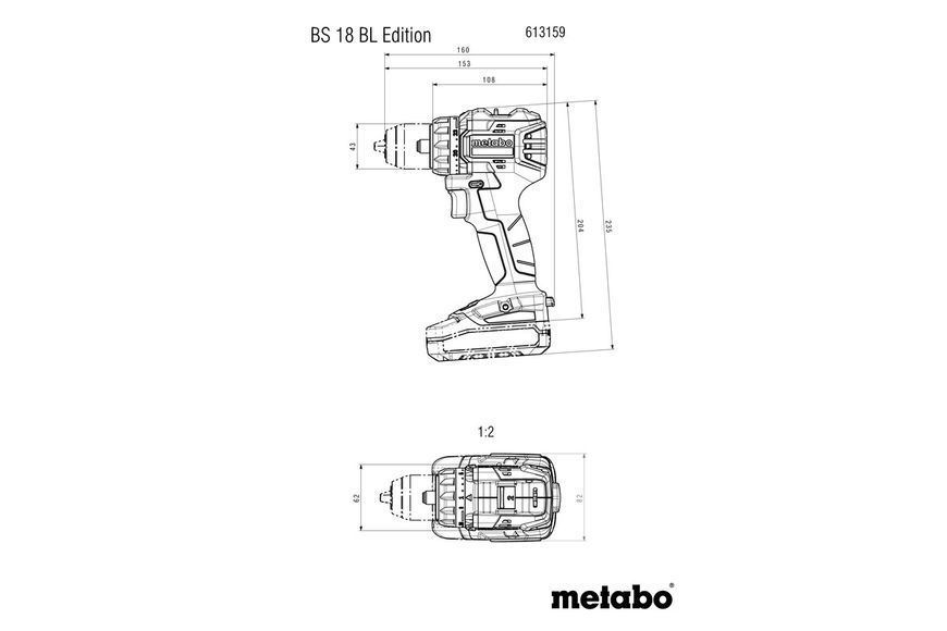 Аккумуляторная дрель-шуруповерт Metabo BS 18 BL Edition 1х4.0 Ач 613159900 фото