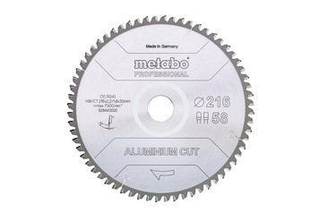 Пиляльний диск Metabo PROFESSIONAL по алюмінію 216x30x2.2, 58 зубів 628443000 фото