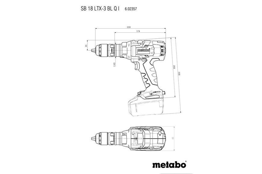 Аккумуляторный ударный шуруповерт Metabo SB 18 LTX-3 BL Q I Каркас 602357890 фото