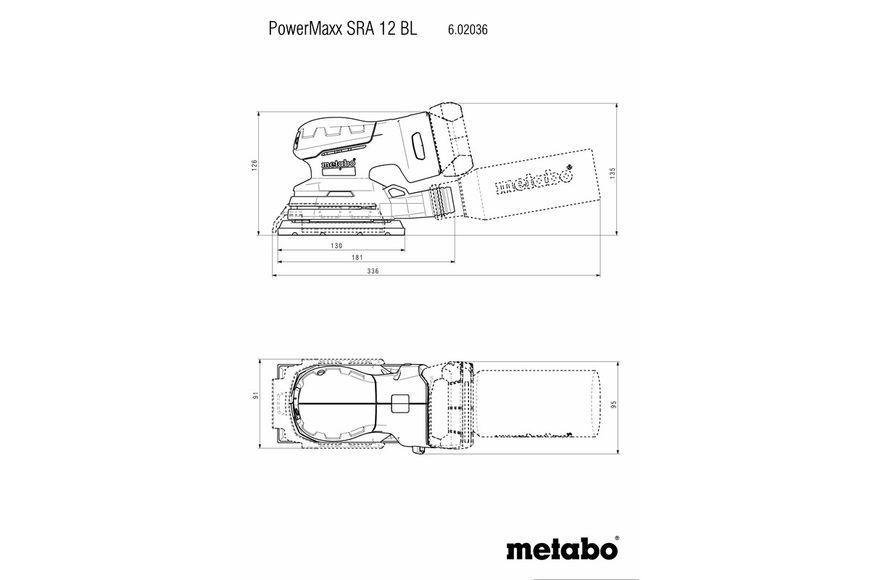 Аккумуляторная вибрационная шлифмашина Metabo PowerMaxx SRA 12 BL каркас в кейсе 602036840 фото
