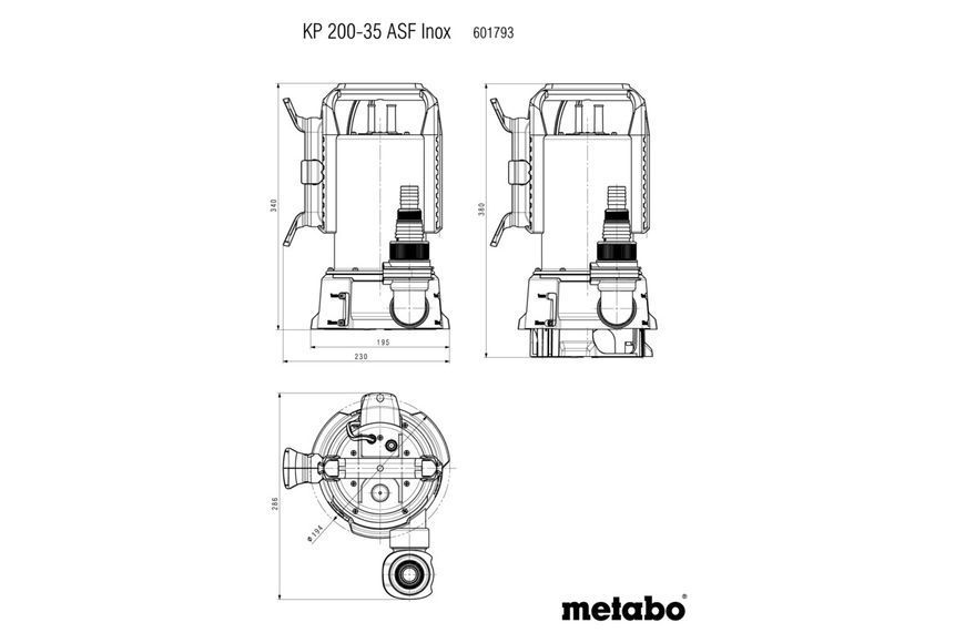 Комбінований занурювальний насос Metabo KP 200-35 ASF Inox 601793000 фото