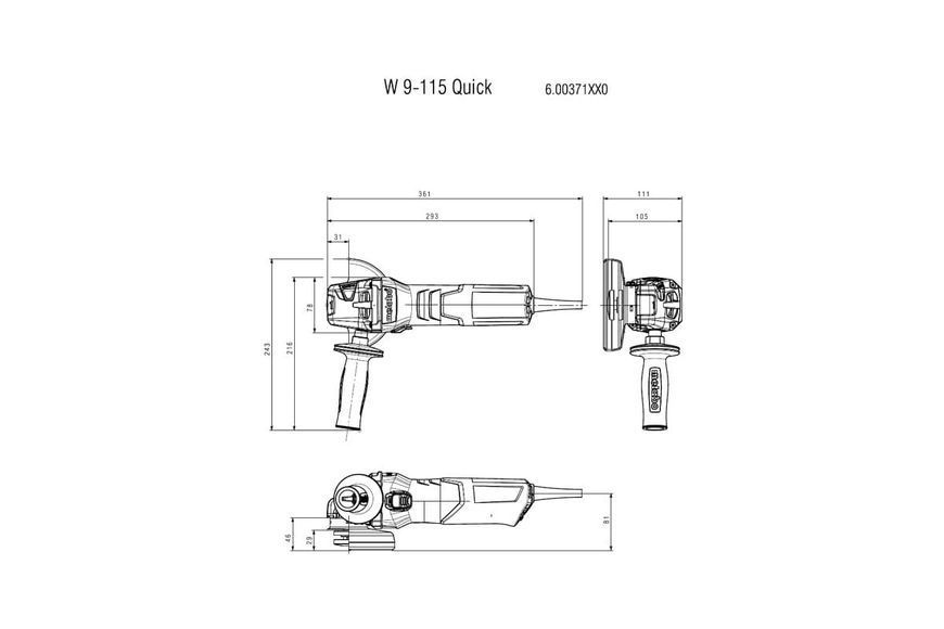 Болгарка Metabo W 9-115 Quick 600371000 фото