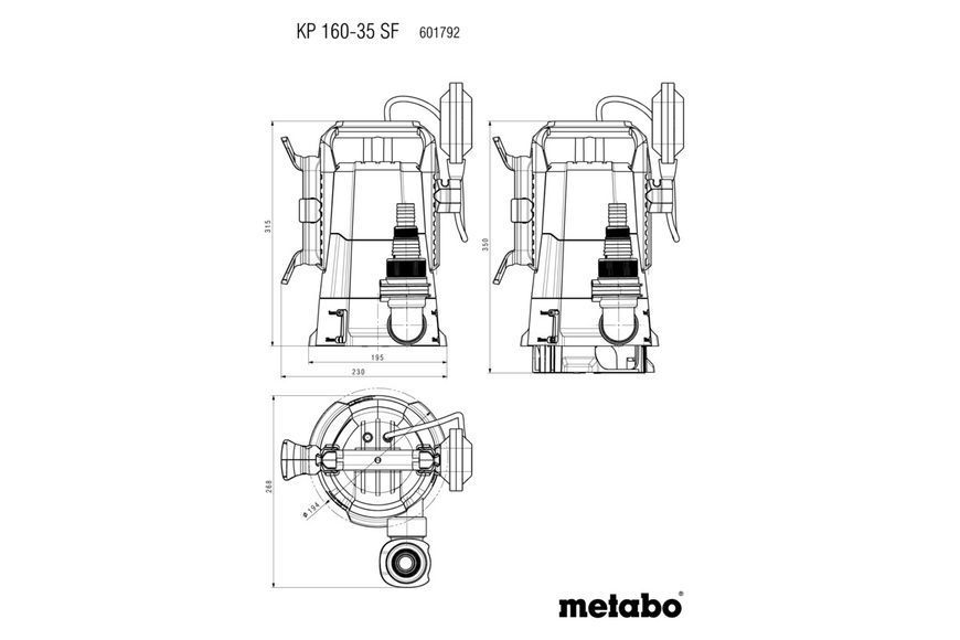 Комбінований занурювальний насос Metabo KP 160-35 SF 601792000 фото