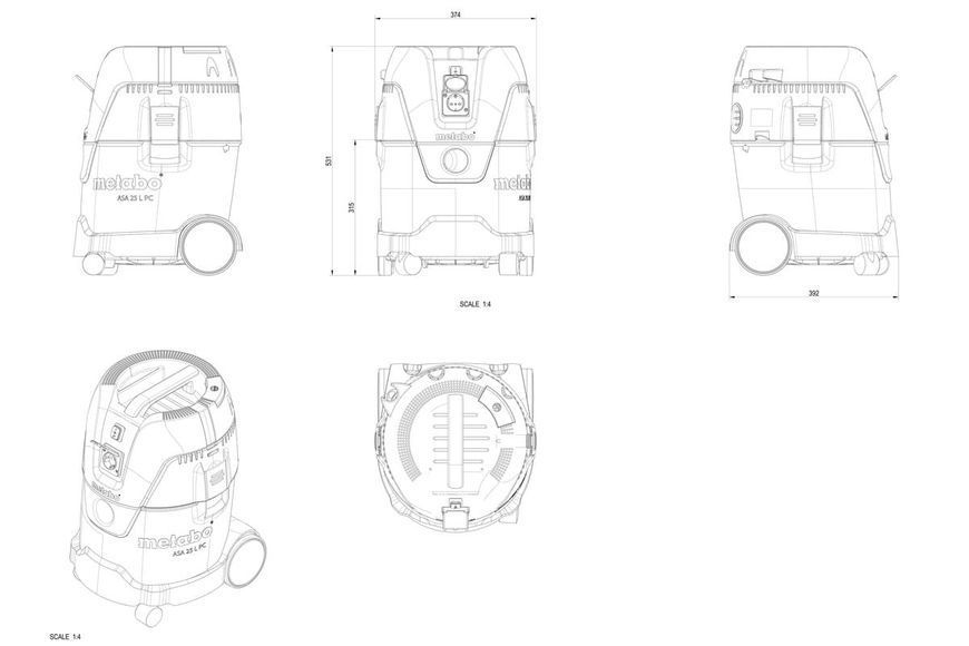 Пилосос Metabo ASA 25 L PC 602014000 фото